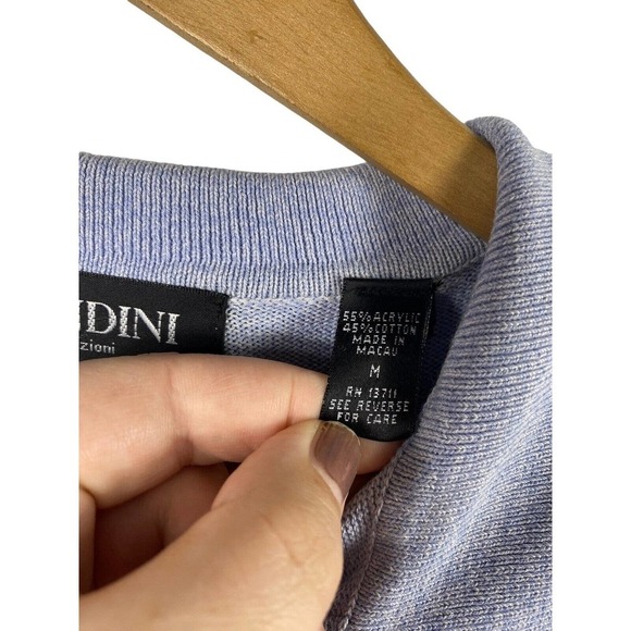 Brandini Knit Polo Shirt Medium Mens Light Blue Yachting Academia Sailing Style - Picture 5 of 5